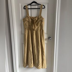 Sleeveless Tie-Front Linen Midi Dress. Turkish brand!